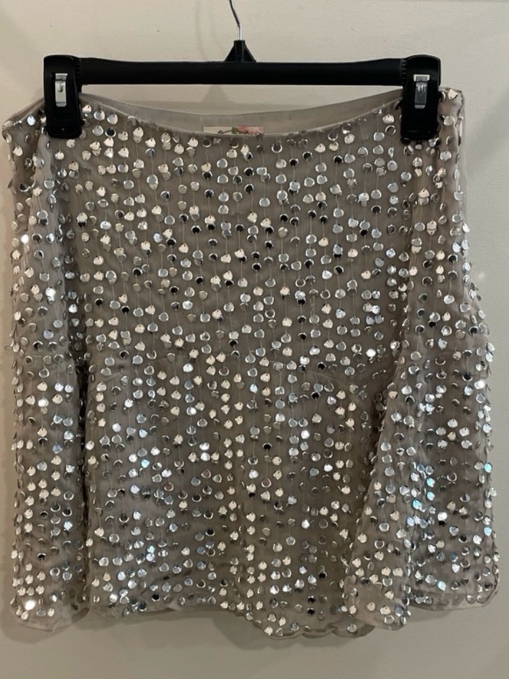 Mia Joy Women’s Gray Sequin Mini Skirt Sparkly Party Skirt Size M